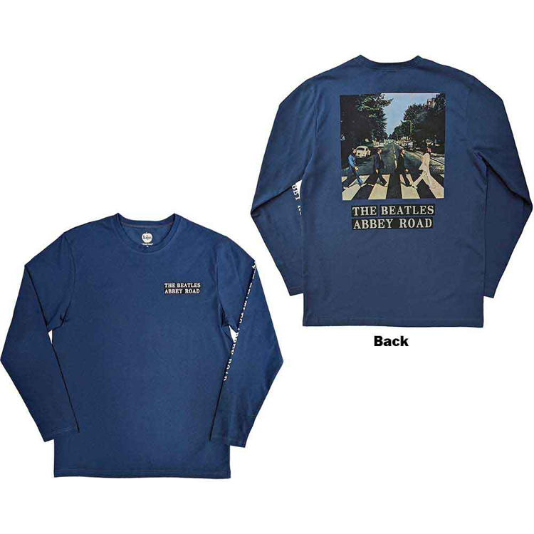 Picture of Beatles Adult T-Shirt: Abbey Road Crossing in Blue Long Sleeve