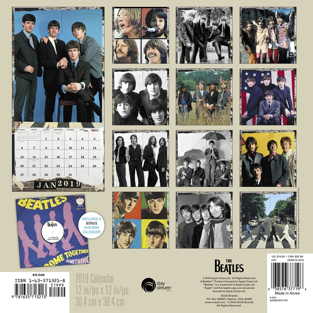 Beatles Calendars Beatles Fab Four Store Exclusively Beatles Only