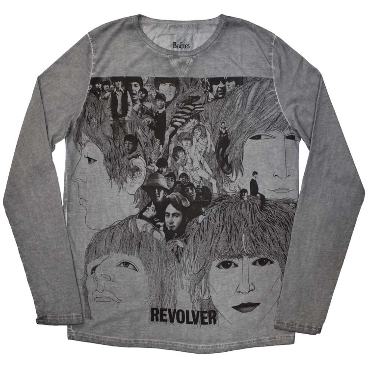 Picture of Beatles Adult T-Shirt: Revolver Long Sleeve Stone Wash Grey