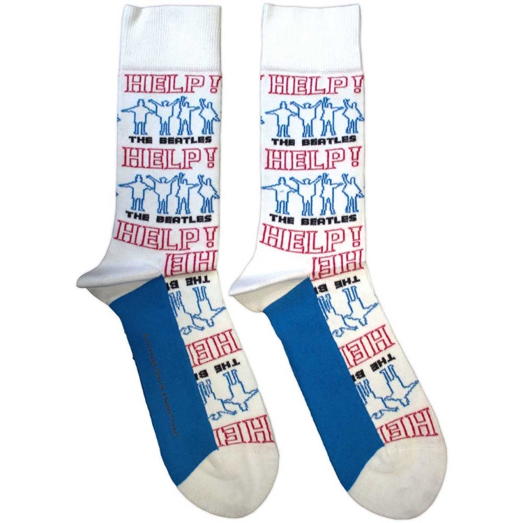 Picture of Beatles Socks: The Beatles Unisex Socks -  Help! Outlines Repeat