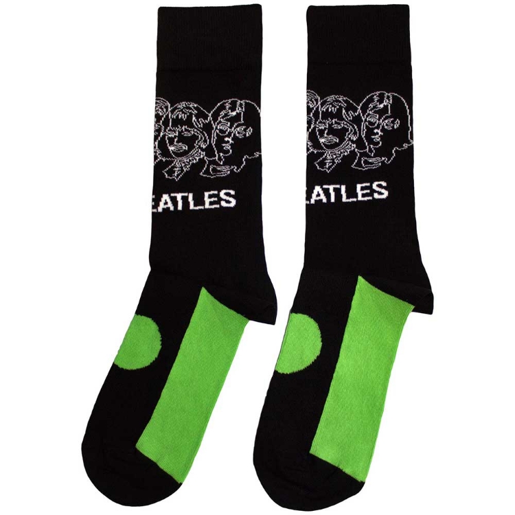 Picture of Beatles Socks: The Beatles Unisex Socks - White Album Faces Outlines & Apple