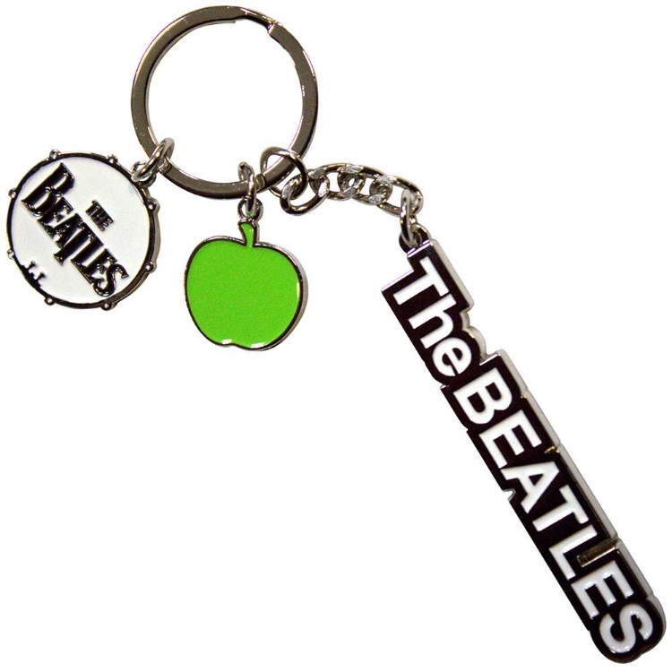 Picture of Beatles Keychain: Logo Drop T Drum & Apple Charms