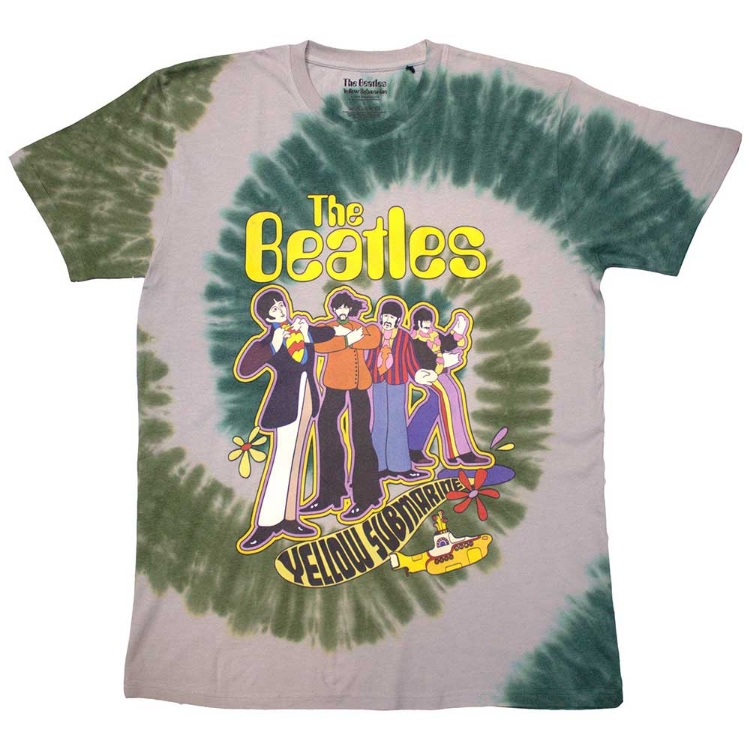 Picture of Beatles Adult T-Shirt: Beatles Yellow Submarine dip dye retro